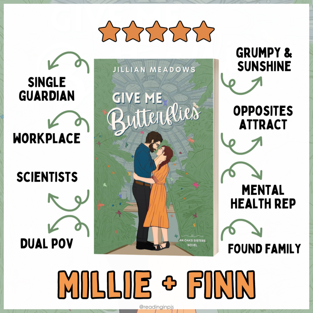 Give Me Butterflies by Jillian Meadows - Romance Book Tropes by Reading in PJs